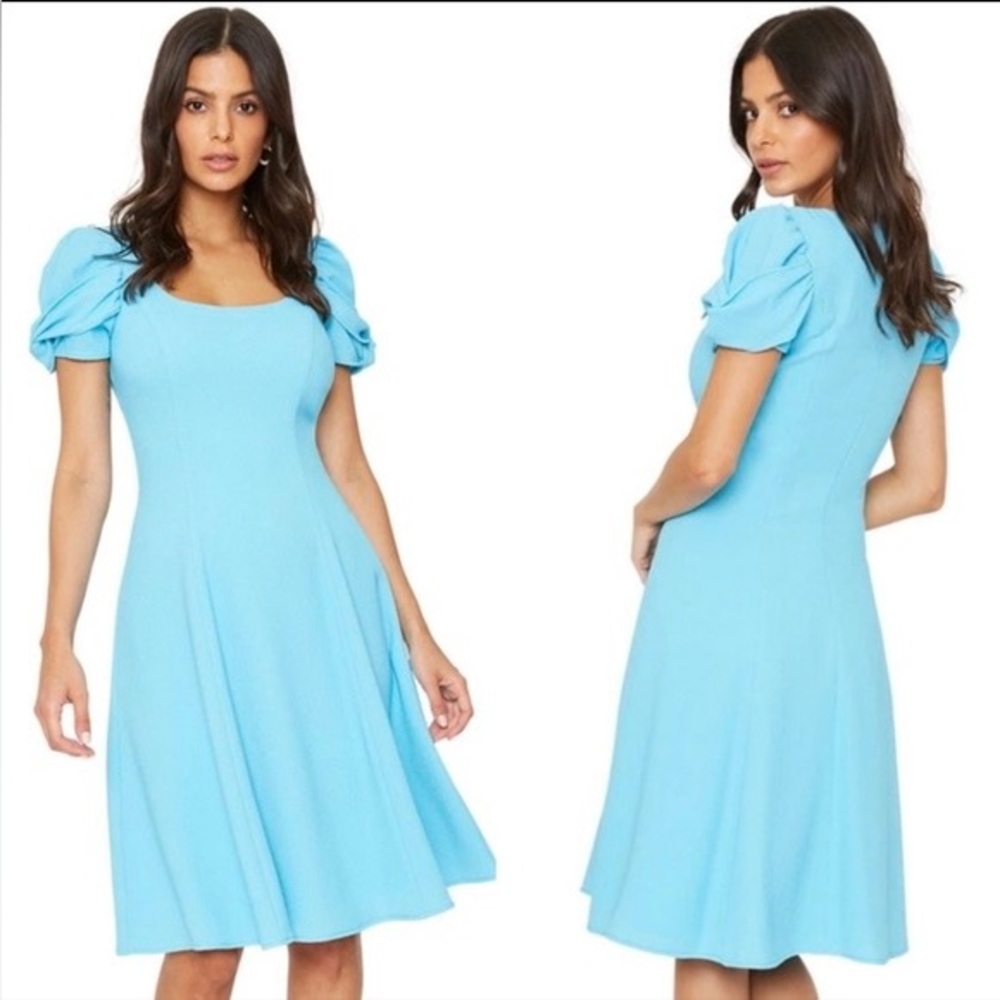 Black halo shoulder detail brent dress knee length
